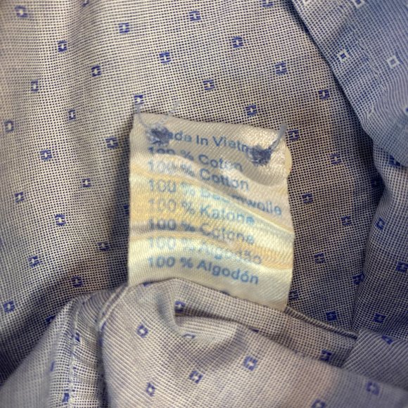 Twillory Blue Long Sleeve Button Down Cotton Tailored Fit 15.5 34/35 - Picture 5 of 8